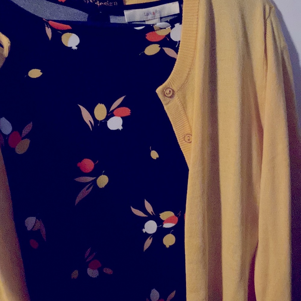 Floral dress with sweater